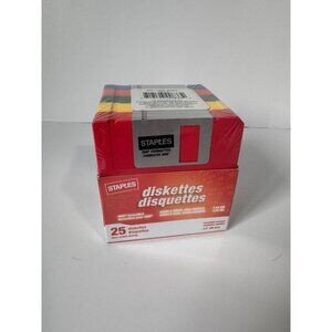 Staples Brand Assorted Coloured Floppy Diskettes - Open Package - 25 Disks